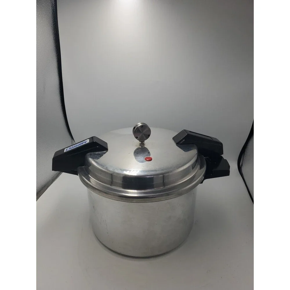 Vtg Mirro-Matic M-0598 8 Qt Aluminum Pressure Cooker / Canner Complete